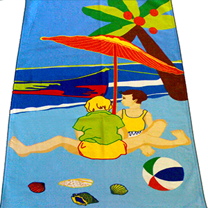 printed Towel Terry Velvet Rotation Filmdruck Digital Transfer Ruck Cmyk Beach pool towel