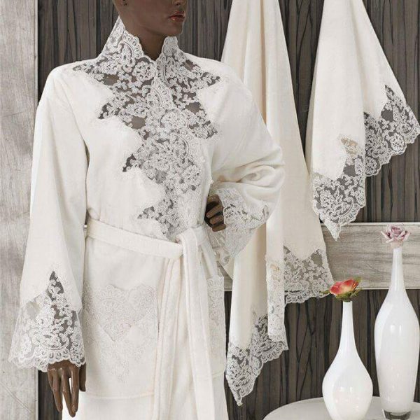 Özel bornoz organik pamuk bambu penye microcotton welsoft mayer dantel